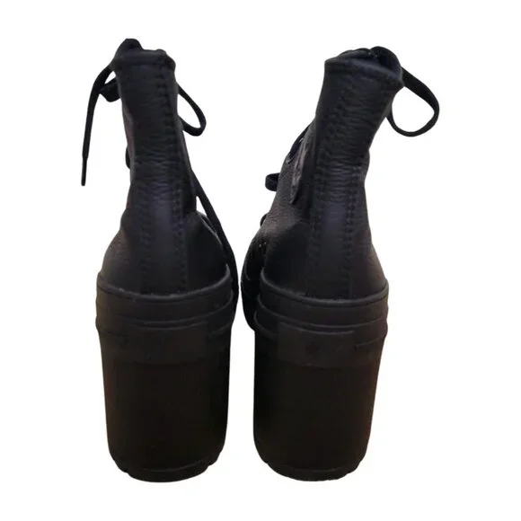 CONVERSE Chuck 70 De Luxe Leather Chunky Heel Lace Up Sneaker Boots Womens 6.5 - Picture 6 of 11
